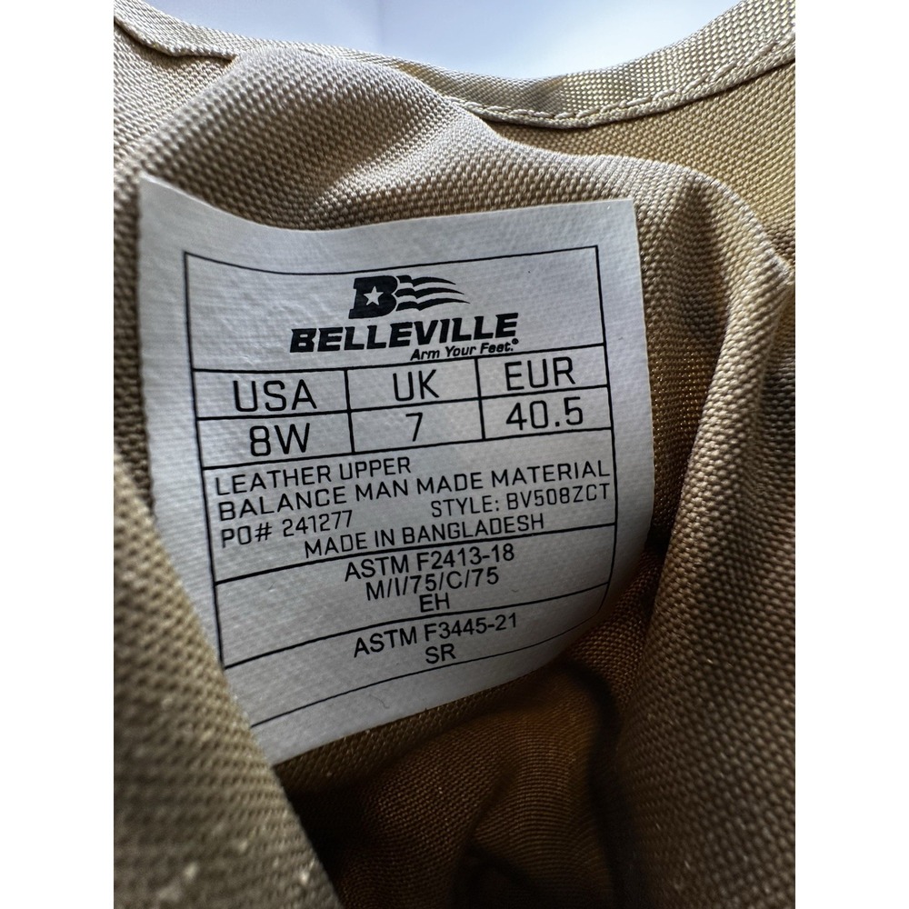 Belleville Hot Weather Side-Zip Composite Toe Men Tactical Boot BV508ZCT 8 Wide - Picture 14 of 16